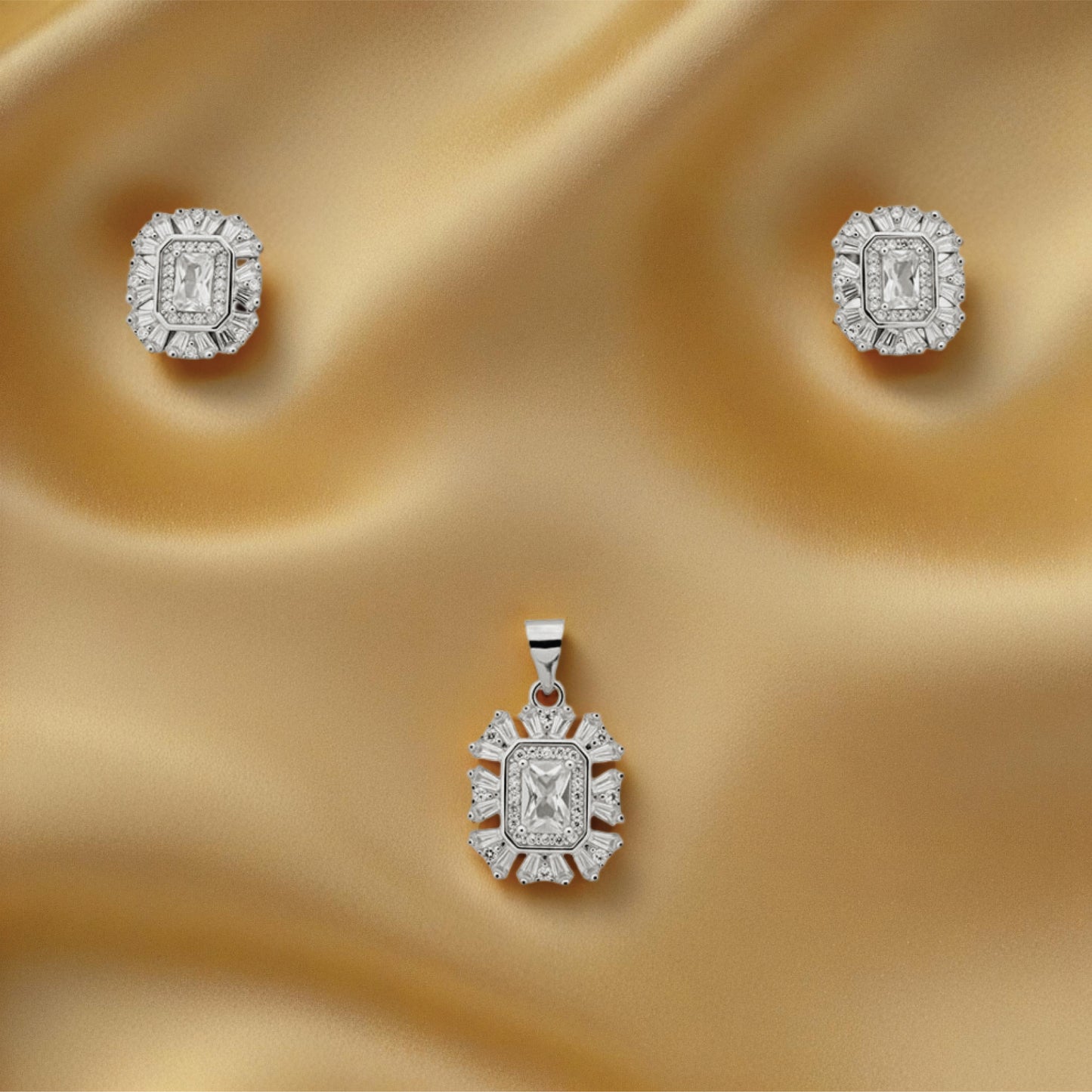 eira crest set – sterling silver with refined sparkle