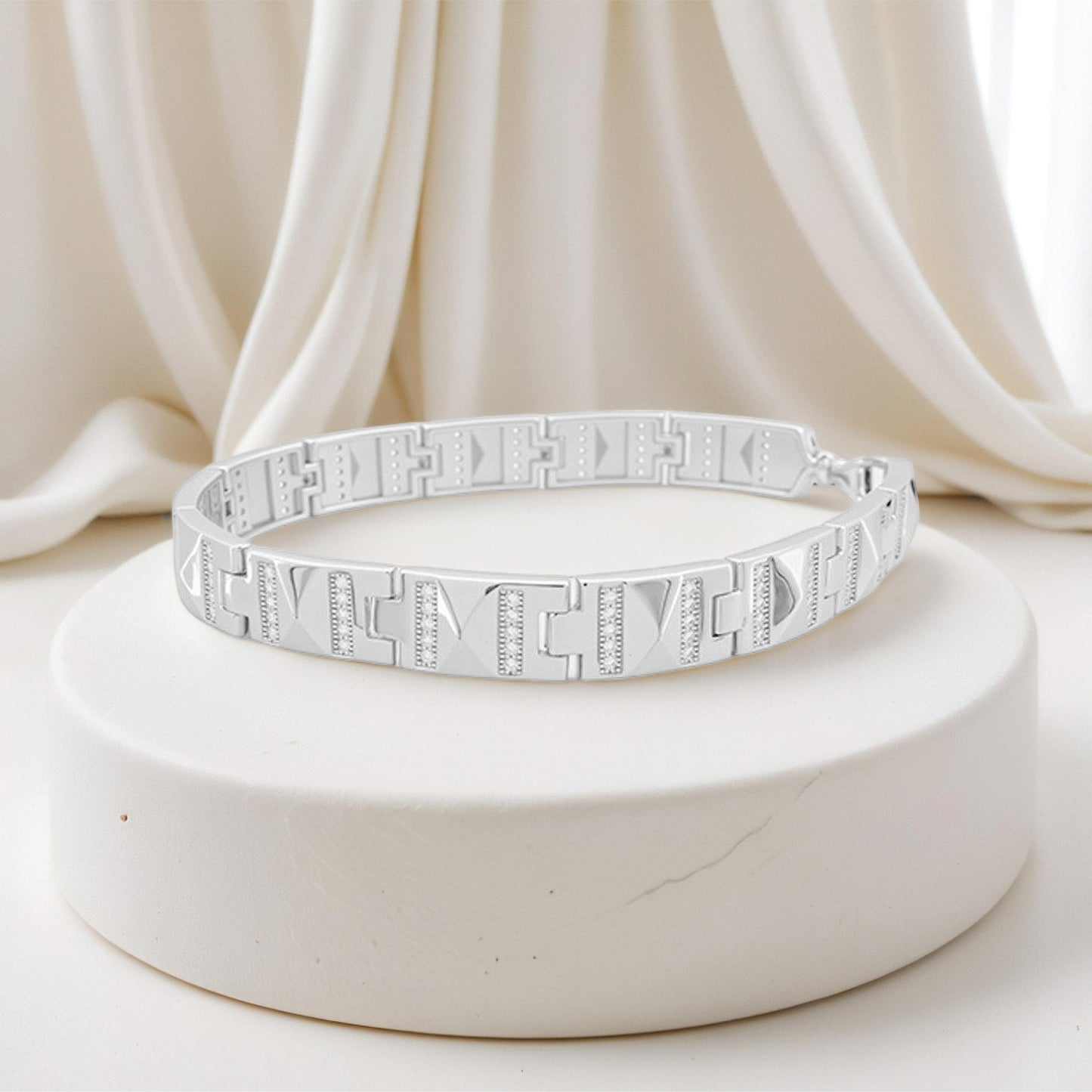 velin link bracelet– sterling silver