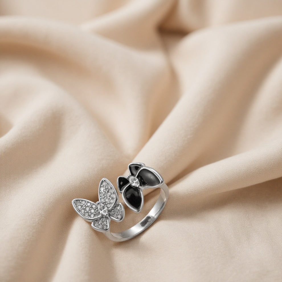 silver dualwing women`s ring
