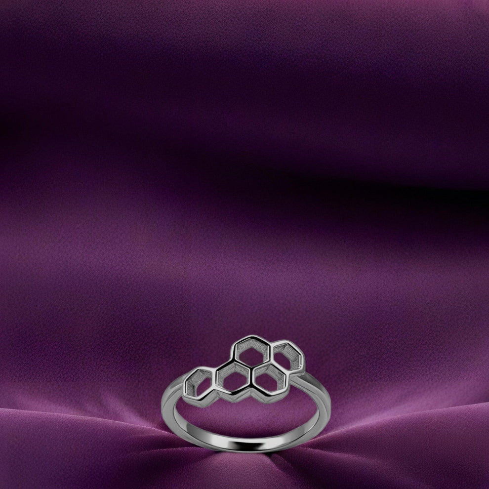 silver hexora women`s ring
