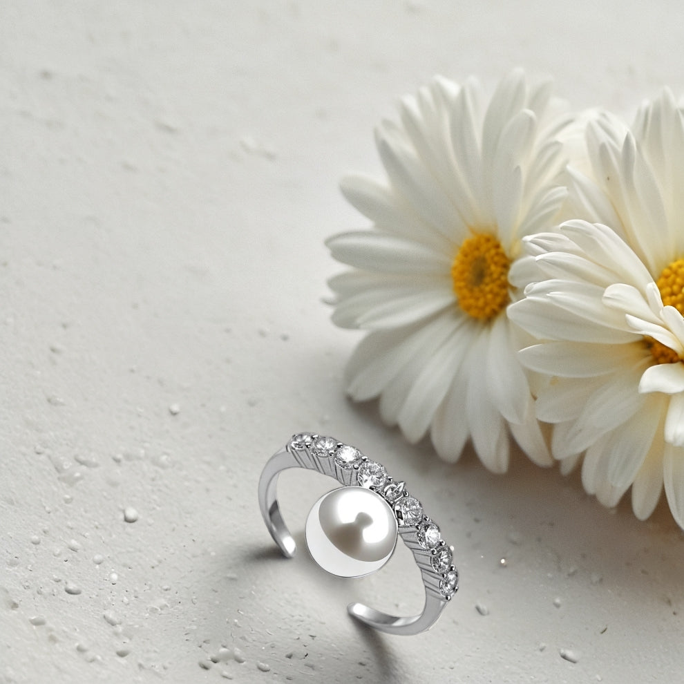 silver perlara women`s ring