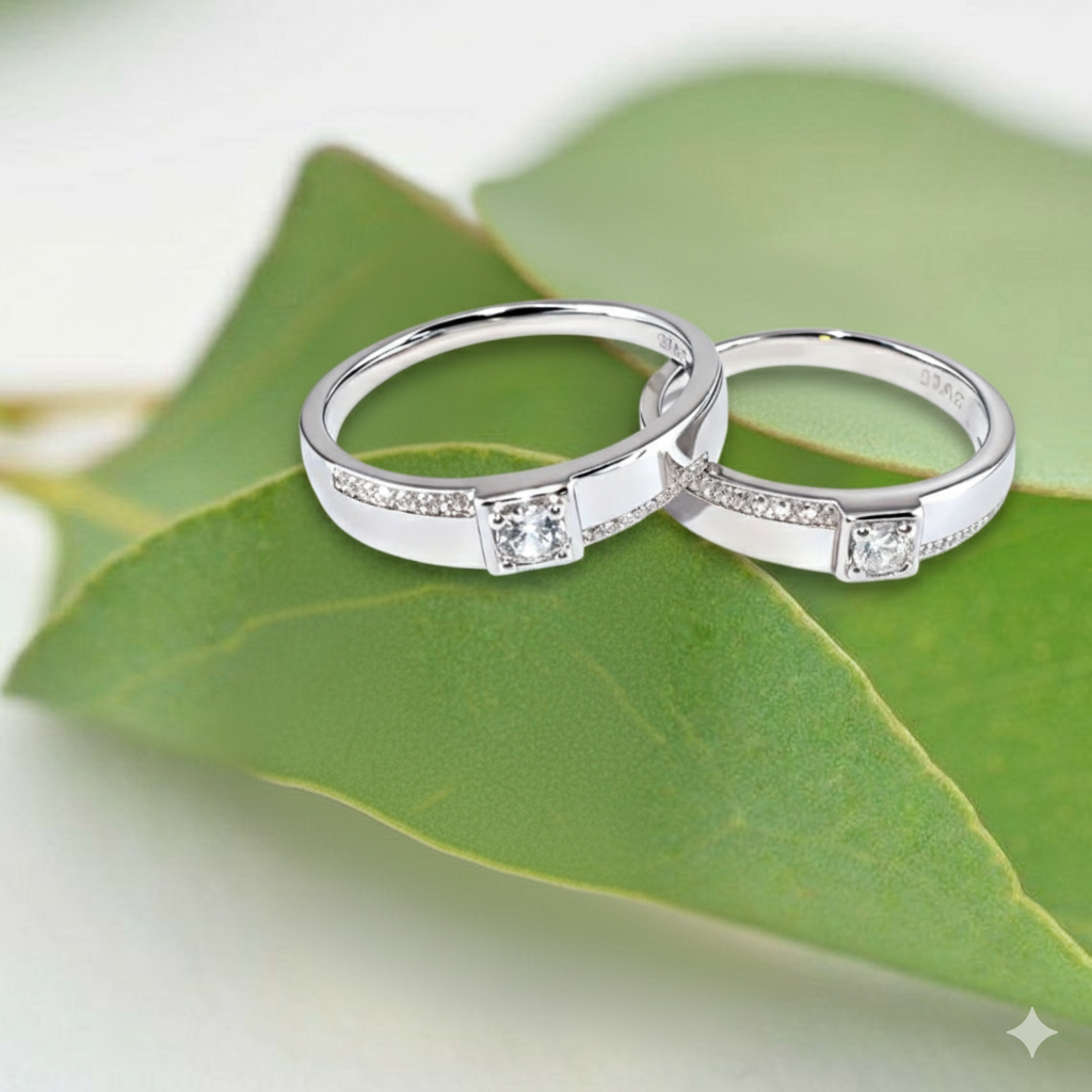 centra & caelina couple ring – sterling silver