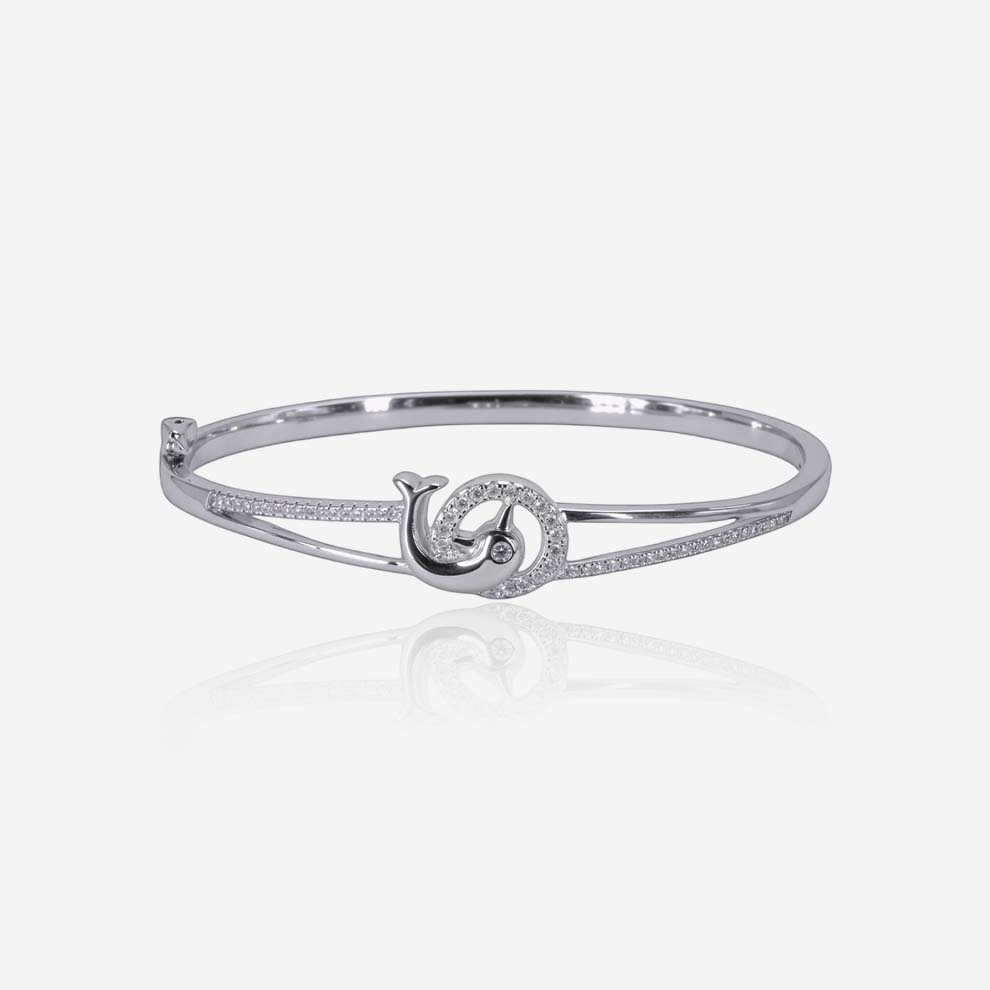 dolphin crest bracelet – sterling silver elegance