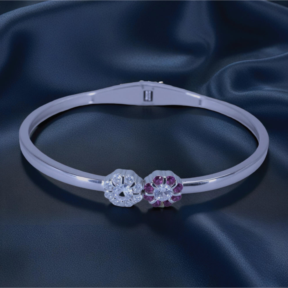 blossom harmony bracelet – sterling silver with dual elegance