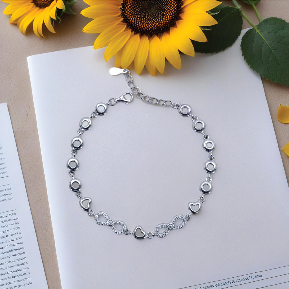 gem bracelet– sterling silver , subtle brilliance