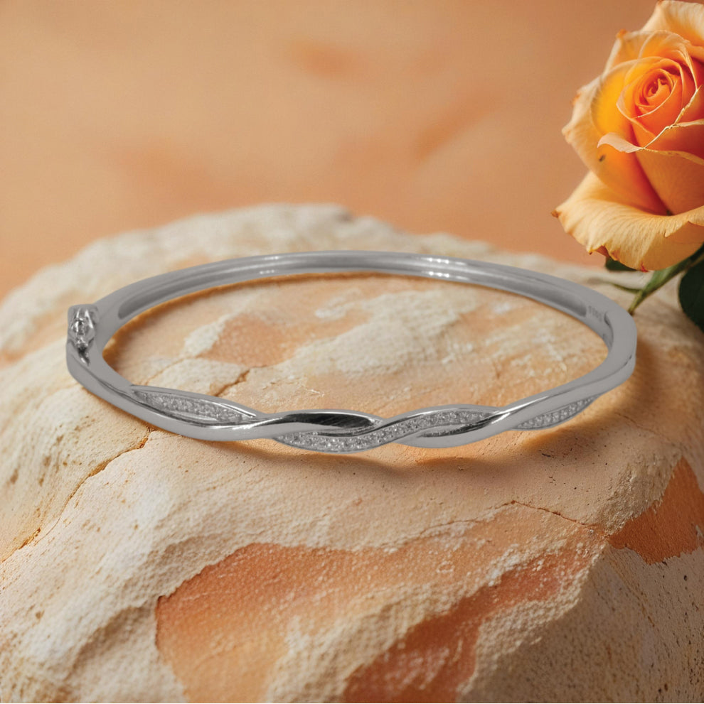 celestial flow bracelet – sterling silver with graceful sparkle