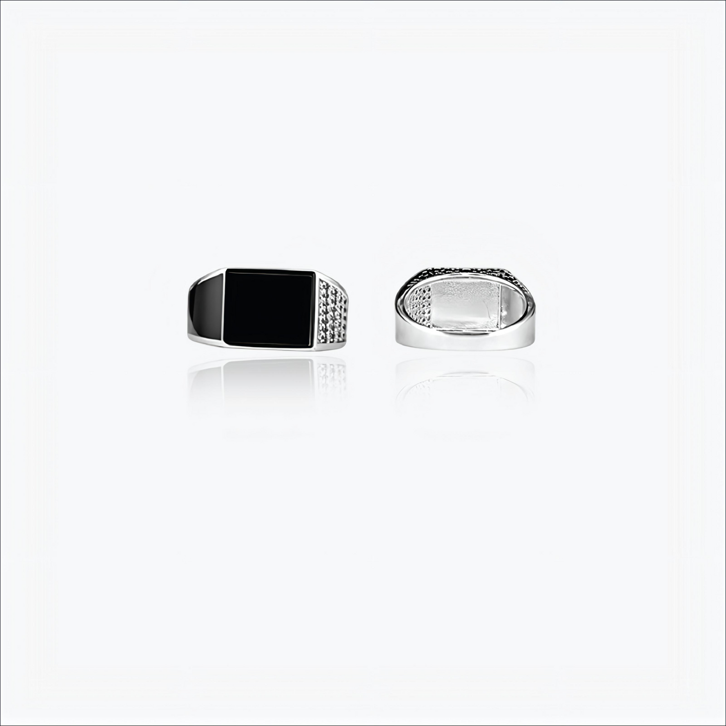 sterling silver slateform men`s ring