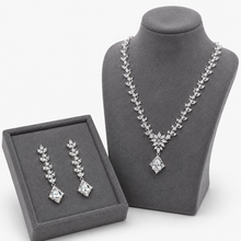 Silver Diamond Leaf Cascade Set