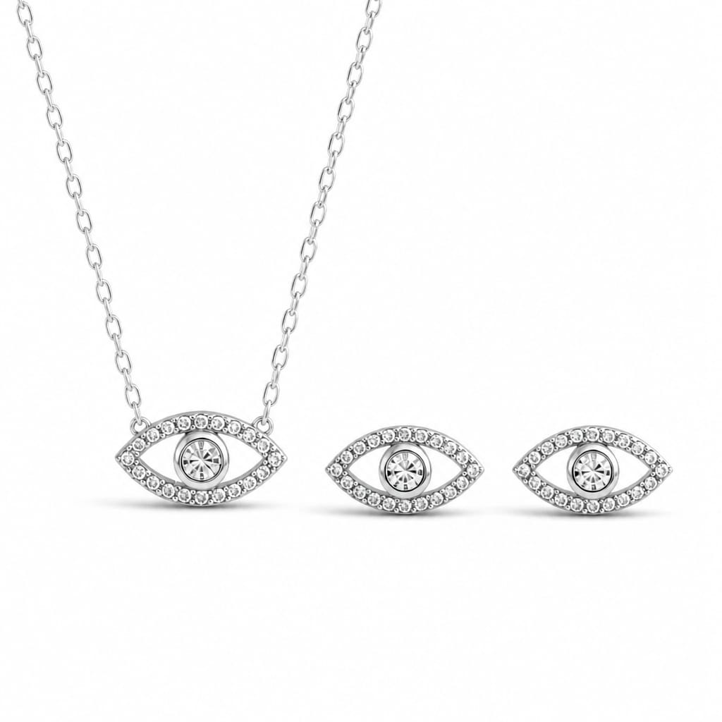 Eye shaped pendant Set in silver