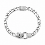 Silver Panther Chain Men`s Bracelet