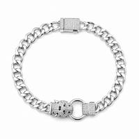 Silver Panther Chain Men`s Bracelet