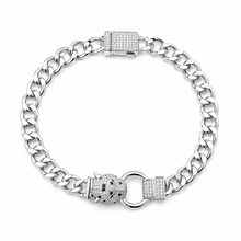 Silver Panther Chain Men`s Bracelet