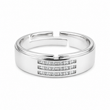 Silver Triple Row Men`s Ring
