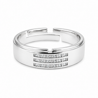 Silver Triple Row Men`s Ring