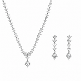 Silver Diamond Leaf Cascade Set
