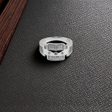 Classic Silver Split Shank Men`s Ring