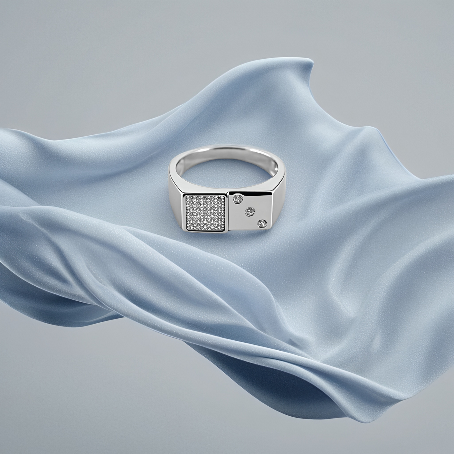 sterling silver gridcrest men`s ring