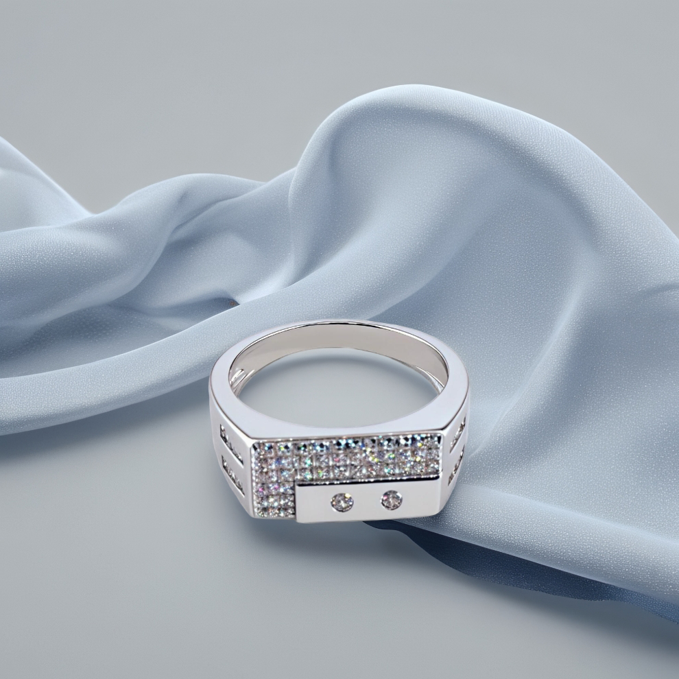 sterling silver duomark men`s ring