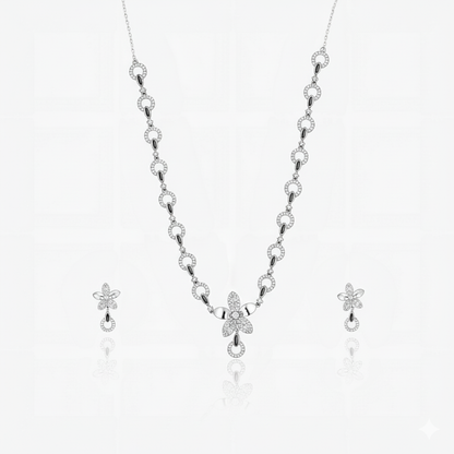 Floraxis Necklace – Sterling Silver in Bold Contrast
