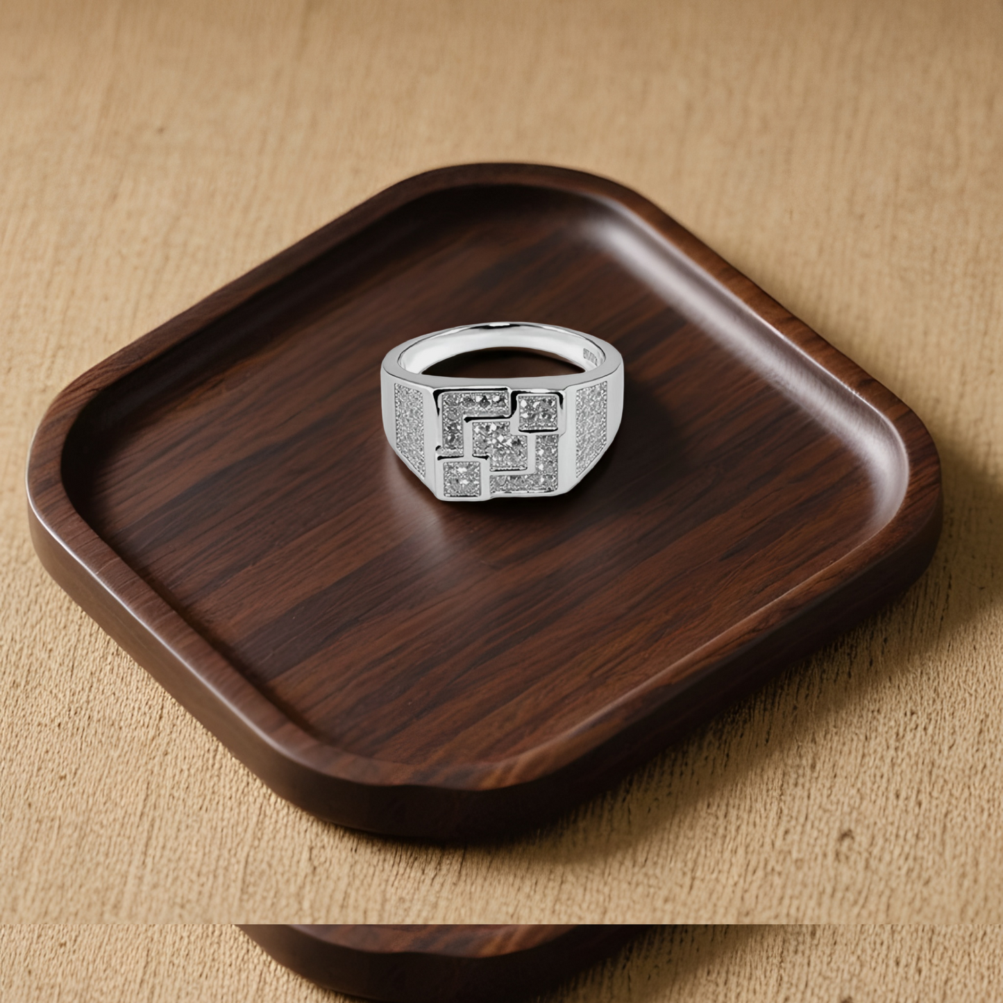 sterling silver gridon men`s ring