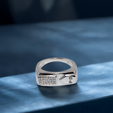 Classic Silver Dual Shape Men`s Ring