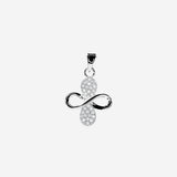 Floral shaped Women`s Pendant Set in silver
