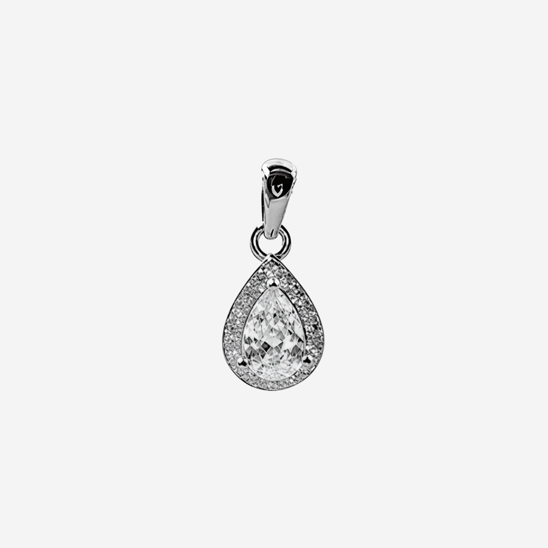silver radiance halo drop pendant