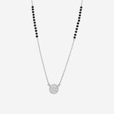 Silver Noir halo Mangalsutra Pendant