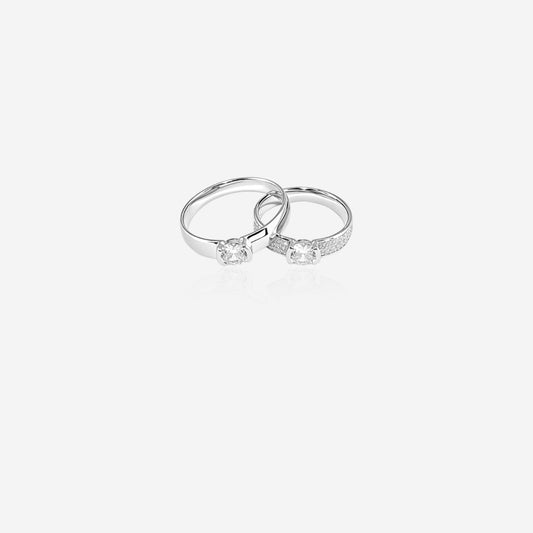 Elara Gem Couple Ring – Sterling Silver Timeless Sparkle
