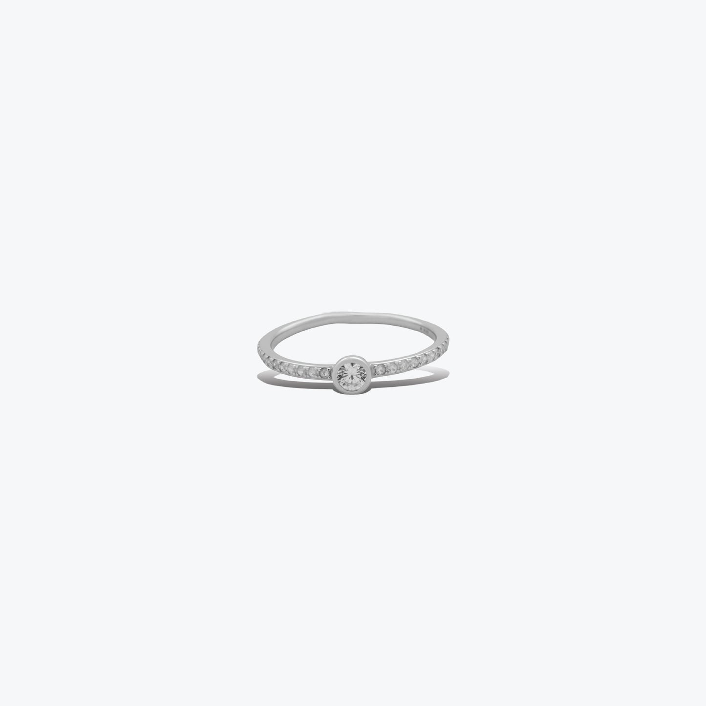 lustrous glow ring– sterling silver with charm – rubicstone