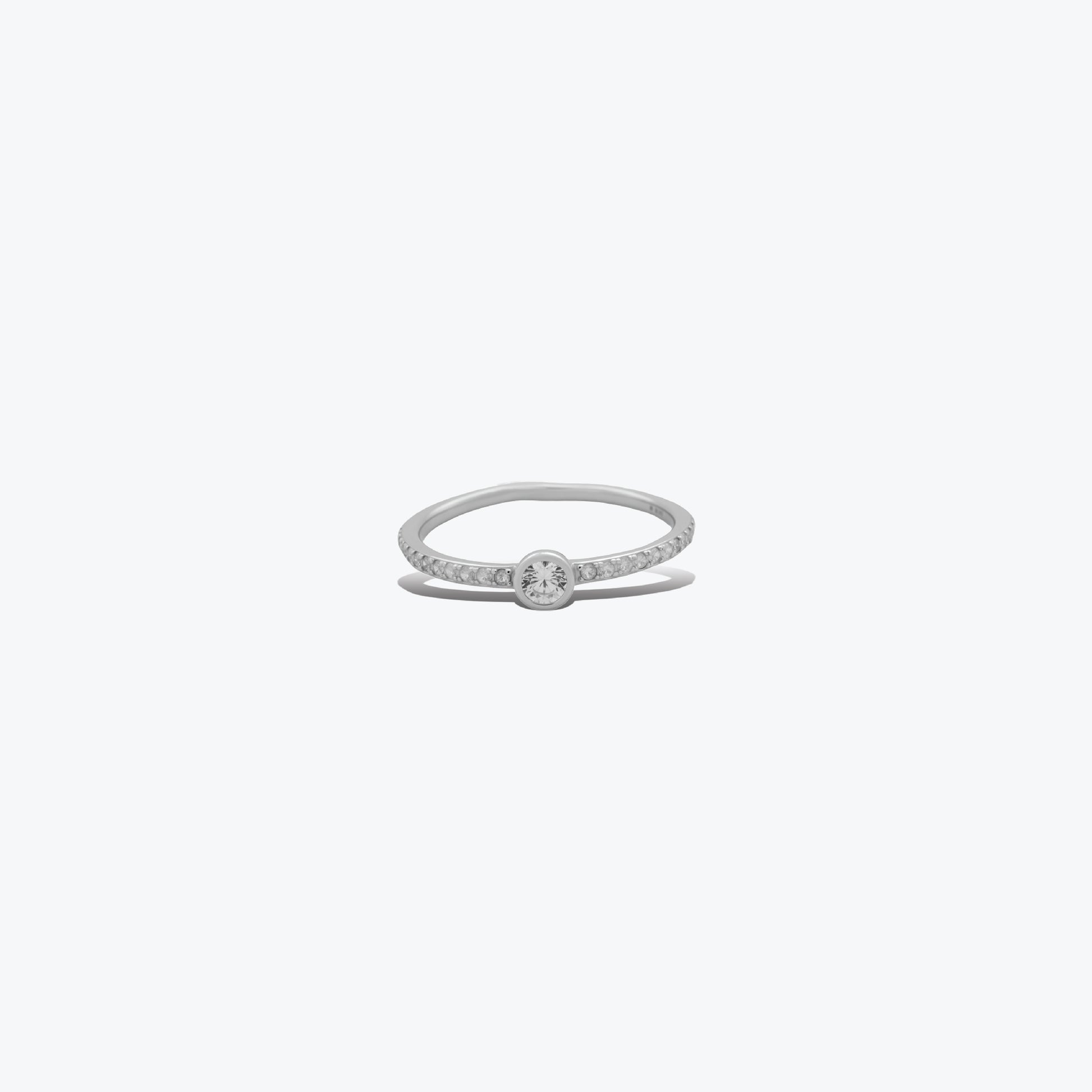 Lustrous Glow Ring– Sterling Silver with Charm – Rubicstone
