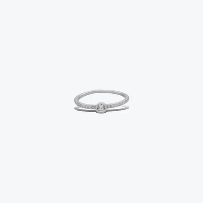 Lustrous Glow Ring– Sterling Silver with Charm – Rubicstone