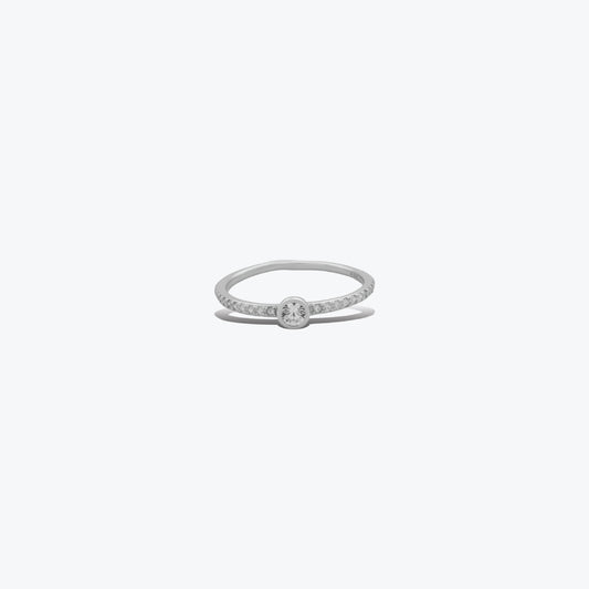 Lustrous Glow Ring– Sterling Silver with Charm – Rubicstone