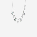 Pearl Leaf Patterned pendant in silver