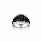 Black Gem Men`s Ring in silver