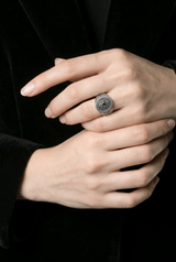 Heritage Bloom Men`s Ring in silver
