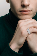 Silver Duomark Men`s Ring