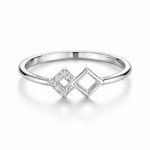 Silver Diamond Duo shaped Ring