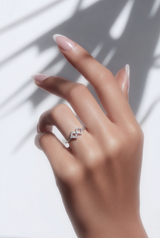 Silver Diamond Duo shaped Ring