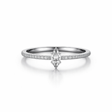 Silver Diamond Women`s Ring