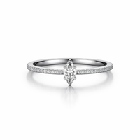 Silver Diamond Women`s Ring