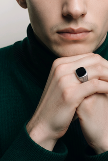 Bold marked Men`s Ring in silver