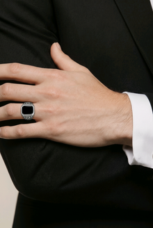 Bold Geometry Men`s ring in silver