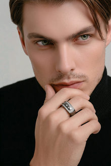 Silver Rectangular design Men's Ring