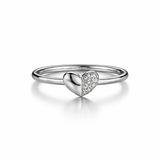 Silver Simple Heart Women`s Ring