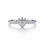 Silver Crown with heart ring