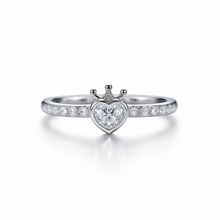 Silver Crown with heart ring