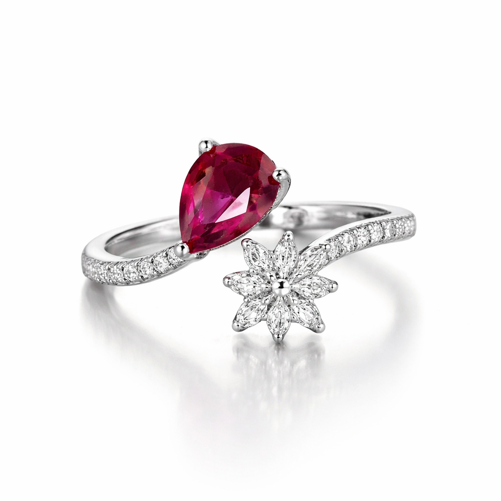 Silver Petalcrest Women`s Ring