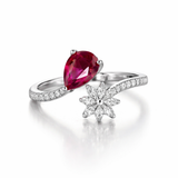Silver Petalcrest Women`s Ring
