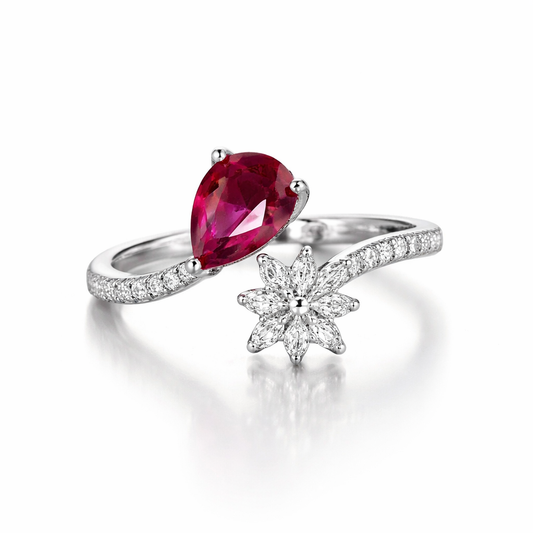 Silver Petalcrest Women`s Ring